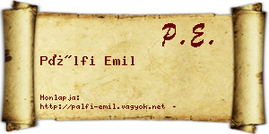 Pálfi Emil névjegykártya